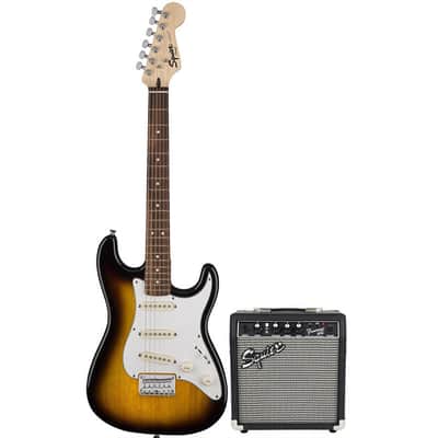 Squier by Fender Stratocaster Electric Guitar Pack, Short-Scale - Brown Sunburst image 1