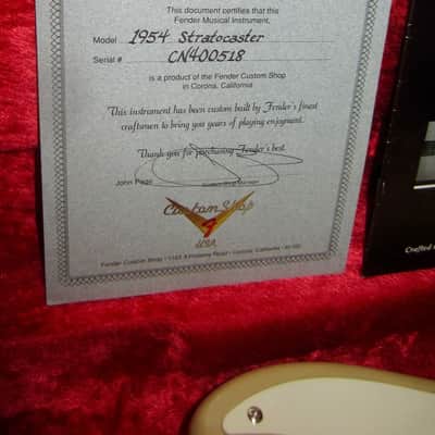 1994 Fender Custom Shop '54 Stratocaster Blonde w/ Certificate, Papers & Original Case image 11