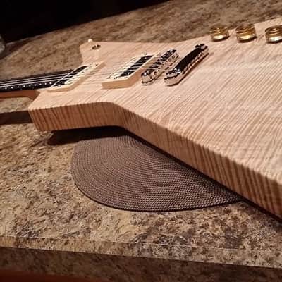 Dave Vogele Custom Guitars Hand Made Explorer 2014 Natural / Blonde image 4