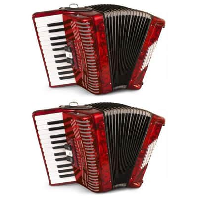 Hohner Hohnica 1304 48 Bass Piano Accordion - Pearl Red-NEW image 3
