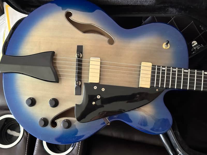 2027 Ibanez AFC155-JBB Contemporary Archtop Jet Blue Burst image 1