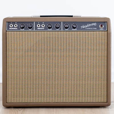 Headstrong Amplifiers Corduroy 1x12 Brown Panel Deluxe-Style Boutique Hand-Wired Tube Amp w/ Cover image 4