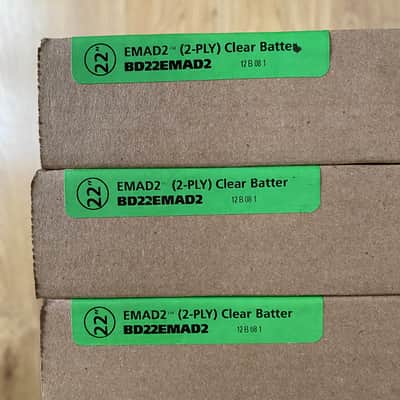 3 x Unopened Unused Evans BD22EMAD2 EMAD Clear Batter Bass Drum Head - 22" 2013 - 2020 - Clear image 2