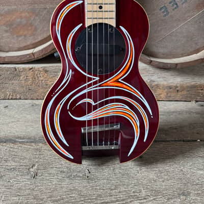 G-Sharp OF-1 Travel Guitar, Three Tone Sunburst (g# tuning, comes w/ gig bag) image 8