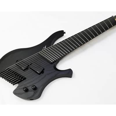 Agile 10 String Fan Fret Headless Guitar CHIRAL NIRVANA 102528 RL MOD SS FLAT BLACK image 1