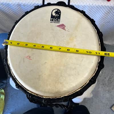 24" tall TOCA DJEMBE DRUM FREESTYLE With String Strap Lizard Design. 12" drum image 5