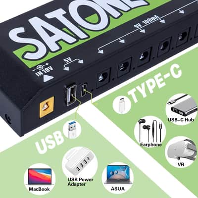 Guitar Pedal Power Supply,9v Effects Pedal Board Power Supply with 10 Isolated DC Output and Satone S803 Antre Reverb Electric Guitar Effect Pedal image 5