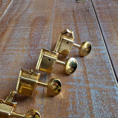 Fender Tuning Pegs & Bushings For Telecaster Stratocaster Vintage Style Gold PW Stamped image 5