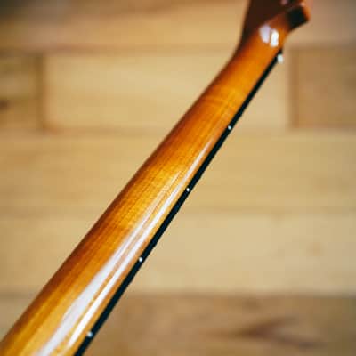 Telecaster Neck – Roasted Maple & Blackwood | 22 Frets | Light Gloss Finish | Bone Nut image 12