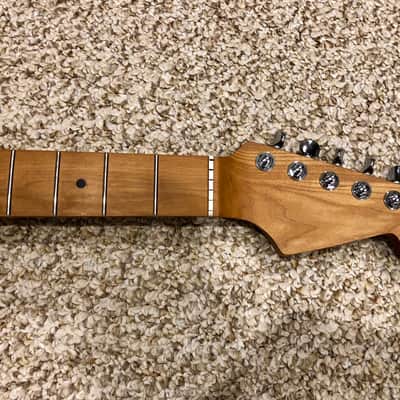 Warmoth Roasted Maple Strat Neck Stainless Frets 2018 Roasted Maple Unfinished image 4