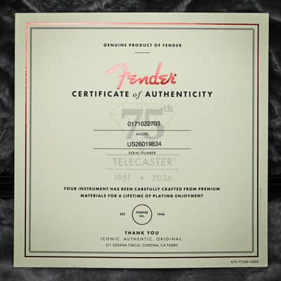Fender 75th Anniversary American Professional Custom Telecaster- 2 Color Sunburst 2026 (US26019834) image 14