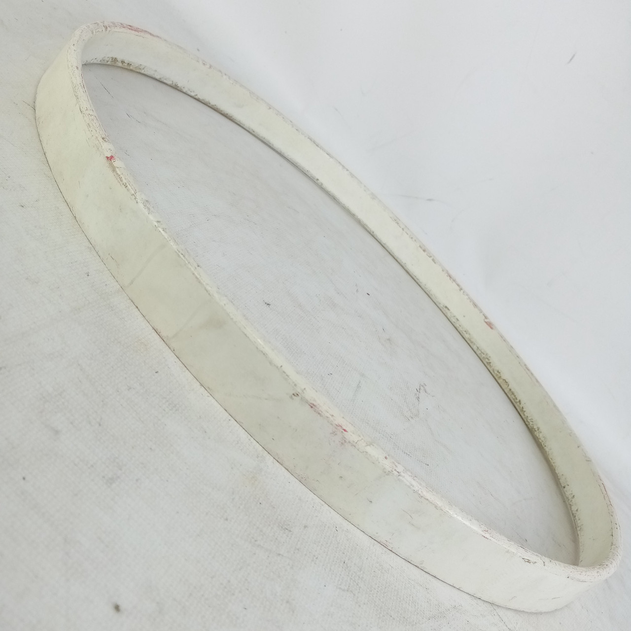 Slingerland 16" White Paint Tenor/Floor Tom Drum Hoop/Rim Marching Snare Batter — main photograph