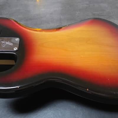 1973 Fender Precision Bass Sunburst Vintage American 70s P-Bass with custom Jazz Bass block inlay neck USA 4-String image 10