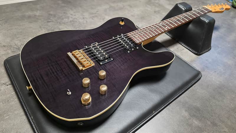ESP Telecaster Custom Shop TE HH Fender Headstock Troublemaker LP 4-Knob MIJ Japan Tele Mahogany Body Maple Cap Pro Artist Vintage Guitar Deluxe Abalone Dot Inlays image 1