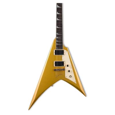 ESP KH-V Kirk Hammett Signature Series 6-String Electric Guitar with Macassar Ebony Fingerboard, Includes Deluxe Hardshell Case (Right-Handed, Metallic Gold) image 6