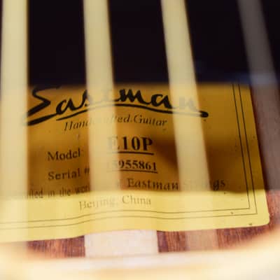 Eastman E10P Parlor Acoustic Guitar with Soundhole Pickup, Natural image 5