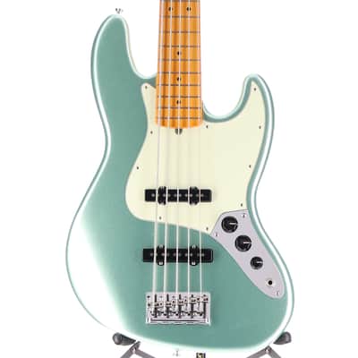 Fender Certified Pre-Owned American Professional II Jazz Bass V, Maple Fingerboard, Mystic Surf Green (J10) (06699) image 1