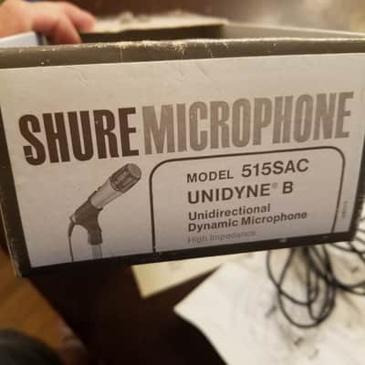 Shure Hi-Z Unidirectional Dynamic Mic 515SAC Unidyne B + Clip IOB spec sheet 1968 - black and silver image 6