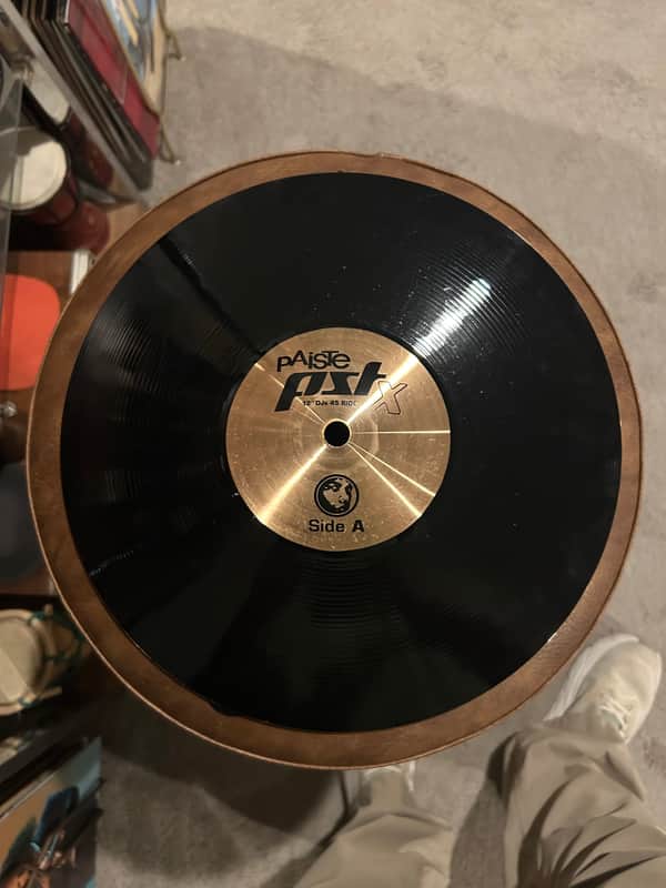 Paiste 12" PST X DJs 45 Ride Cymbal 2015 - Present - Black/Traditional image 1