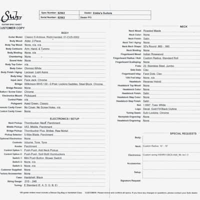 Suhr Classic S Antique Roasted - Olympic White image 16