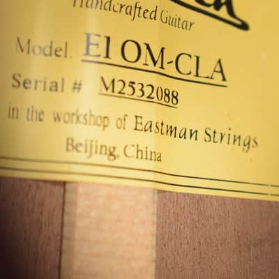 Eastman E1OM-CLA Solid Sitka Spruce/Sapele Orchestra Model Classic Truetone Satin image 10