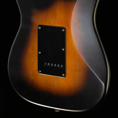Squier 40th Anniversary Stratocaster Vintage Edition Black Anodized Pickguard Satin Wide 2-Color Sunburst (707) image 2