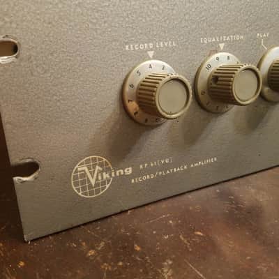 Viking RP-61 (VU) Rackmount Tube record/playback amplifier VU meter 1950s - Hammered grey metallic paint image 3