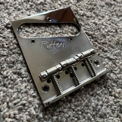 Rutters Modern Telecaster bridge with Gotoh titanium in-tune saddles - Chrome image 5