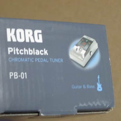 generally clean (has a couple imperfections) Korg EMPTY Box & original Owner's Manual for PB-01 Pitchblack Chromatic Pedal Tuner (Limited Ed Brushed Nickel PB-01-BN) NO pedal, mid 2016, BOX + Manual ONLY for Pitchblack BN Pedal Tuner image 14