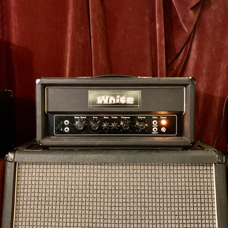WHITE W-100 guitar/ bass amplifier c 1969 Black original vintage UK England Matamp orange image 1