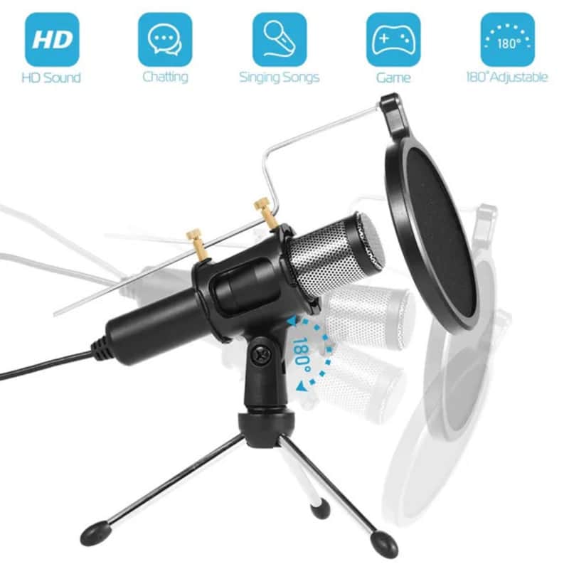 USB Condenser Microphone Kit Cardioid Studio Recording Mic with Tripod & Pop Filter for Podcasting, Streaming & Vocals image 1