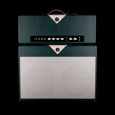 Pre Owned 2007 Divided By 13 FTR37 Green/Cream Guitar Amp Head And 2x12" Cab with Footswitch and Covers image 1