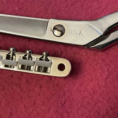 vintage 1970 1972 Gibson ABR1 NICKEL bridge for Les Paul es 335 SG 175 Barney Kessel 150 340 es-125 image 3