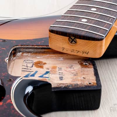1994 Fender American Vintage ‘62 Jazz Bass Stack Knob Sunburst, 100% Original w/ Tweed Case image 17