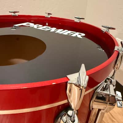 ~RARE!~ Premier Genista 6-Piece 8/10/12/14/16/22 Drum Kit Set in Red Mist Gloss Lacquer (Rm4) image 7