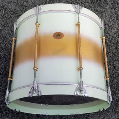 30's Ludwig Mint/Gold Duco 2PC (26"x10" BD + 15"x12" Brass Tube Lug FT) Drum Set image 17
