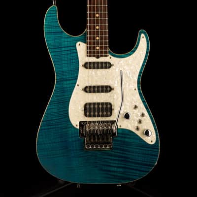 Pre Owned 1991 Tom Anderson Drop Top HSS Flametop Translucent Blue With Case image 2