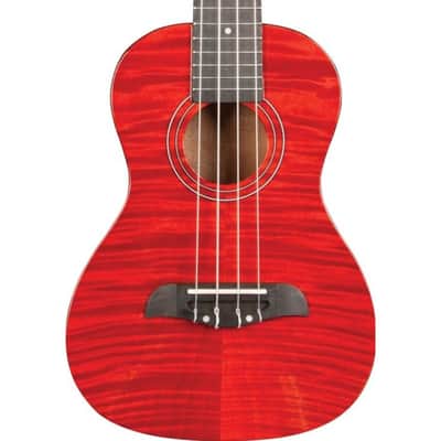 Oscar Schmidt OU2TF Flame Mahogany Tenor Ukulele, Trans Red image 2