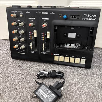 (Rare) TASCAM Porta 02 Ministudio 4-Track Cassette Recorder 2000s - black (custom pitch modded) image 3