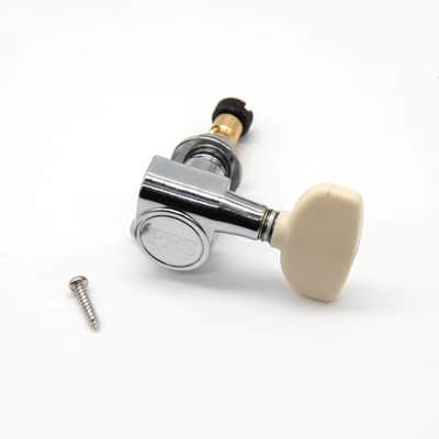 PRS SE Locking Tuning Machines Chrome w/ Ivory Wing Buttons - Set of 6 image 3