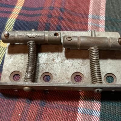 Vintage Japan Telecaster Bass Bridge, Missing 1 Saddle Screw ~ Ibanez, Teisco image 2