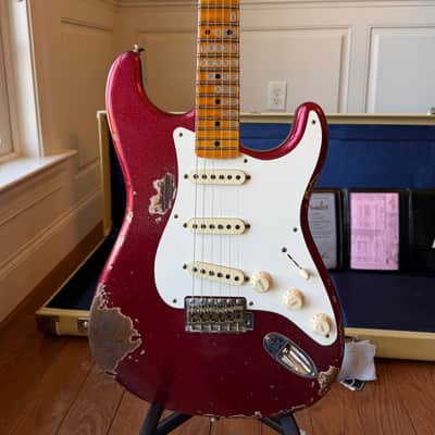 2026 Fender Custom Shop ‘57 Stratocaster SR25 Heavy Relic - Red Sparkle image 3