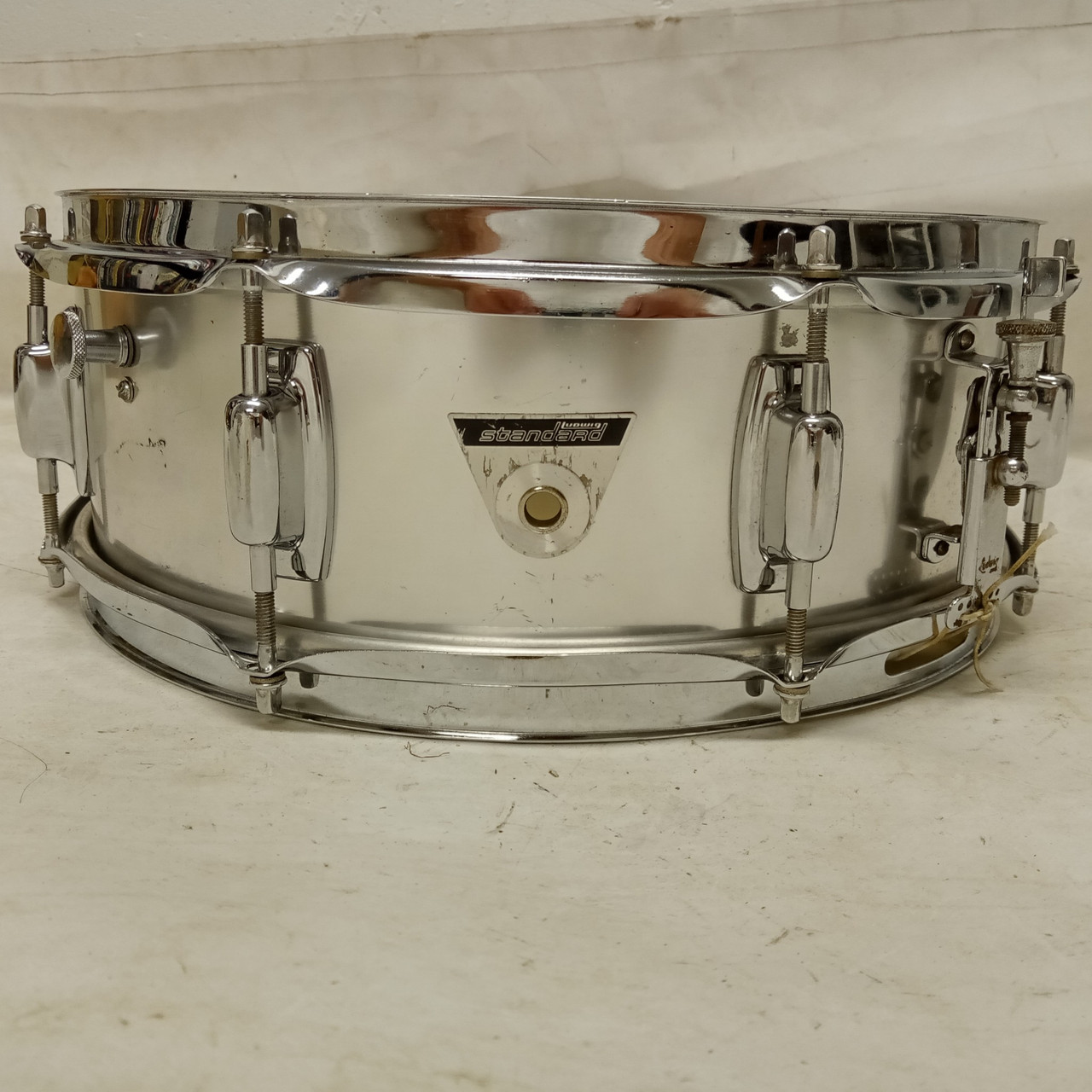 Ludwig S102 Standard 5x14" Matte Aluminum Snare Drum Vintage 60s Script-Logo-P83 — main photograph