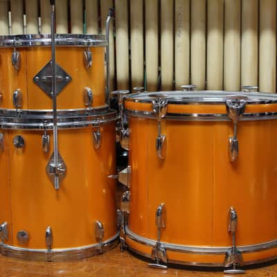 1970s Gretsch Progressive Jazz in Gold Nitron 14x18 14x14 8x12 image 7
