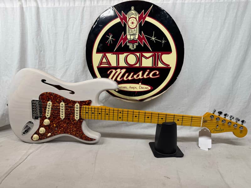 Fender USA Parts Stratocaster Guitar - Deep C shape American Professional II neck on American Professional Thinline Body - White Blonde / Fender neck image 1