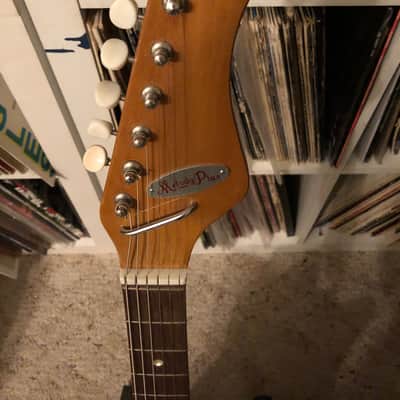 Teisco Melody Plus 3 Pickup Sunburst Solid Body Guitar - Vintage 60's W/Hard Case image 3