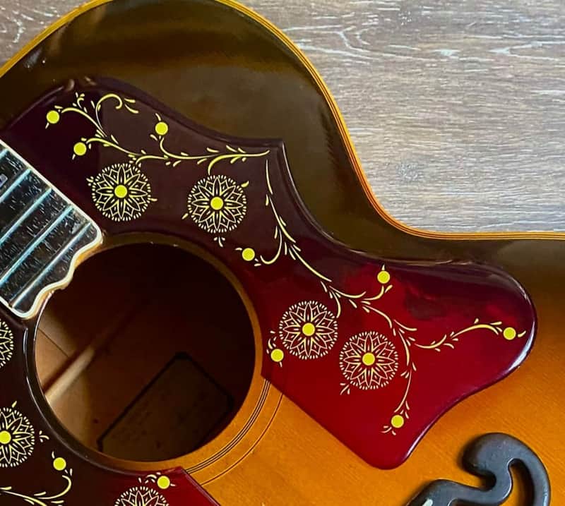 J200 vintage style right hand BIG RED pickguard HANDCRAFT image 1