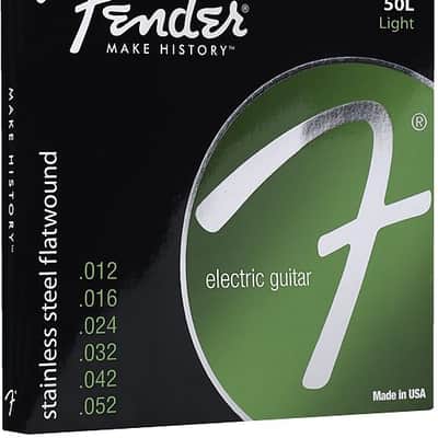 Fender Stainless Steel Flatwound (50 L) Ball End String Set for Electric Guitar 2016