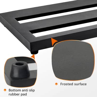 Medium Guitar Pedal Board, 20x8x1.2", Aluminum Alloy Black Effects Pedal Board with 4 Pcs 6 Inch Guitar Pedal Cable, Carrying Bag, Adhesive Hookside Tape image 3