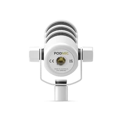 Rode PodMic Cardioid Dynamic Broadcast Microphone (White, Pair) image 3